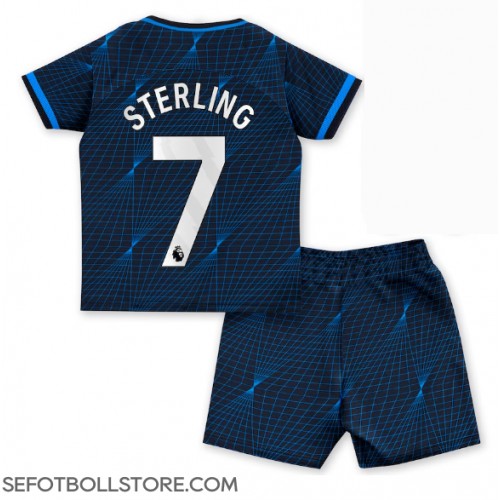 Chelsea Raheem Sterling #7 Replika babykläder Bortaställ Barn 2023-24 Kortärmad (+ korta byxor)